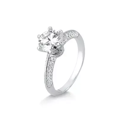 ANEL MOISSANITE REDONDO CRAVEJADO EM PRATA 925 8MM-1,0MM*36 - 3,54CT