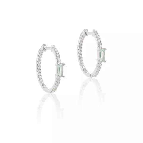 BRINCO CRISTAL PARAIBA ARGOLA 20MM BANHO RODIO