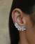 Brinco prata 925 earcuff com navetinhas baguetes e zirconia