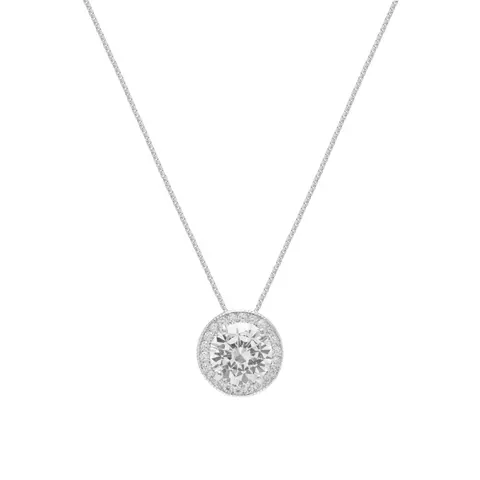COLAR ZIRCONIA BRANCA PONTO DE LUZ CRAVEJADO PRATA 925