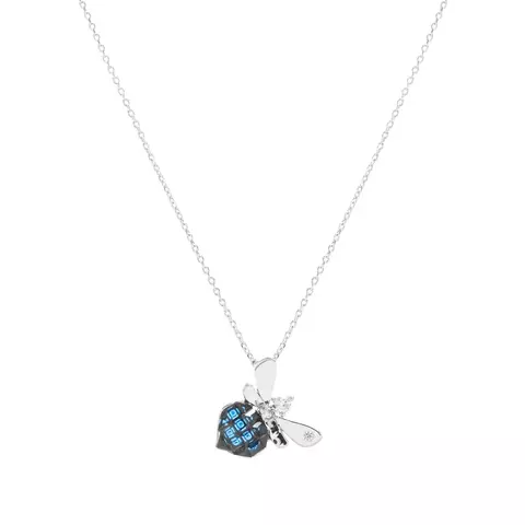 COLAR CRISTAL SAFIRA ZIRCONIA BRANCA BORBOLETA MOSAICO CRAVAÇÃO INVISÍVEL