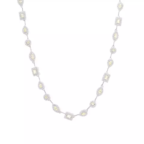 COLAR PRATA 925 CRISTAL DIAMOND LEMON ZIRCONIA BRANCA RIVIERA FORMAS