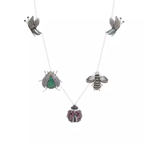 COLAR ZIRCONIA BRANCA ZIRCONIA COLORIDA FIVE BUGS