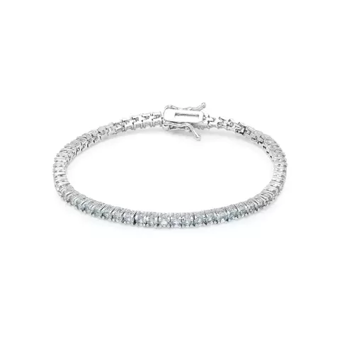 PULSEIRA ZIRCONIA DIAMOND BLUE RIVIERA INTEIRA PEDRAS 2.0MM - 17CM