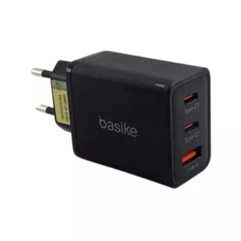 CARREGADOR TURBO BASIKE 65W BA-CAR049 3 PORTAS (2 USB TIPO-C + 1 USB TIPO-A)