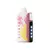 Dispositivo de vapeo ELFBAR ICE KING, diseño estilizado en colores blanco, rosa y amarillo, con pantalla digital y luces indicadoras.