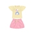CONJUNTO FEMININO BLUSA COM SILK CAT E SHORT SAIA COM BOLSO - comprar online