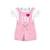 CONJUNTO FEMININO JARDINEIRA COM SILK HI E BLUSA COM RETILINEA