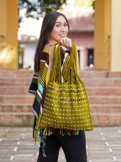 Handmade Chiapas Bag with Pom-Poms