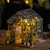 Mini kit de casa de bonecas de flores faça você mesmo, montagem de quebra-cabeça 3D feito à mão, brinquedos de construção