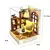 Mini kit de casa de bonecas de flores faça você mesmo, montagem de quebra-cabeça 3D feito à mão, brinquedos de construção na internet