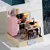 Mini kit de casa de bonecas de flores faça você mesmo, montagem de quebra-cabeça 3D feito à mão, brinquedos de construção na internet
