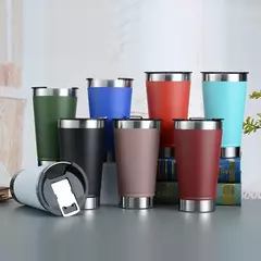 Copo Térmico Inox 473ml com Tampa, Abridor e Isolamento a Vácuo