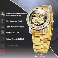 Relógio Skeleton Prime - Design Transparente e Elegante na internet