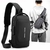 Mochila Bandolera Impermeable Antirrobo Negra