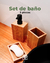 Set de baño 3 piezas simil madera - comprar online