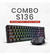 Imagen de Combo Redragon 2 En 1 Pollux + Trident S136 Black Teclado Negro Idioma Ingles