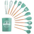Kit Utensílios Cozinha 12 Peças Silicone Antiaderente VERDE