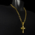 CORRENTE CORDÃO 70CM CADEADO 8MM BANHADO A OURO 18K + PINGENTE CRUZ CRAVEJADO - Chaveou Joias 18k