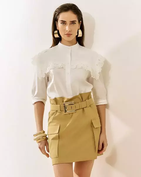 CAMISA MANGA 3/4 COM DETALHE EM RENDA - comprar online