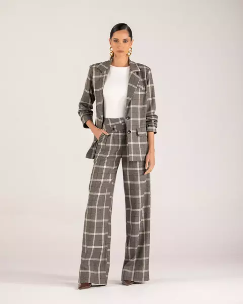 CONJUNTO BLAZER XADREZ E CALCA - comprar online