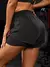 Shorts esportivos elásticos femininos, shorts com bolsos, leggings falsas de io na internet