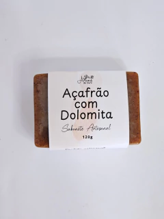 Imagem do SABONETE AÇAFRÃO COM DOLOMITA | SABONETE ARTESANAL | CLAREADOR | FOLICULITE | HIDRATANTE | PELE PORCELANA | 120G