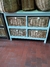CAJONERAS MADERA Y MIMBRE DOBLE 4 CAJONES