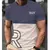 Roupas masculinas manga curta top cor gradiente camiseta com estampa digital