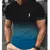 Roupas masculinas manga curta top cor gradiente camiseta com estampa digital - Alfa Style
