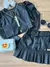 Conjunto de Couro Fake Infantil Menina Estilosa Jaqueta Manga Bufante e Saia