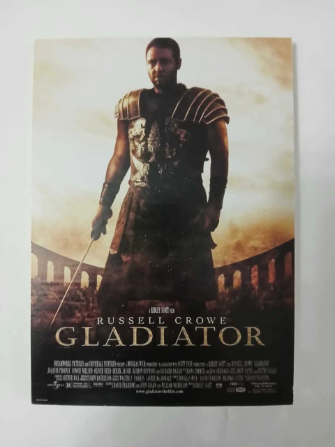 Cartel plano Pelicula Gladiador 17 cm x 12 cm