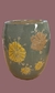 Vaso verde con flores -porta lápices-