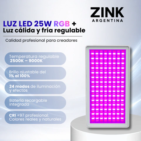 Luz Led Rgb 25w Portátil Para Fotografía Y Video Profesional
