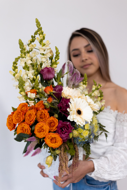 Arreglo floral base blanca