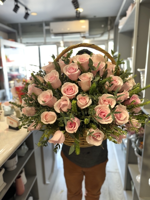 Canasta tonos 50 rosas