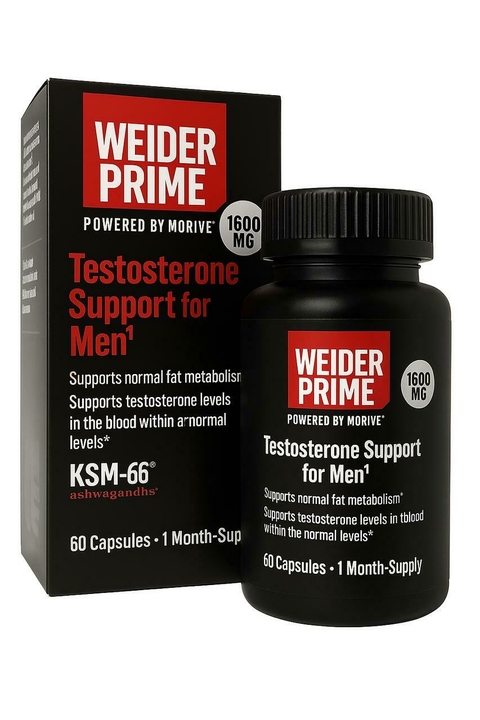 Weider Prime Black 60 Capsulas 1600 Mg Suplemento Potente para Energía, Vitalidad y Rendimiento