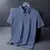 Imagem do Camisa polo de manga curta masculina, seda de gelo sólida, seda traceless, cami