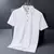Imagem do Camisa polo de manga curta masculina, seda de gelo sólida, seda traceless, cami