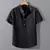 Novos homens de manga curta t camisas cor sólida levante-se colarinho camisa ve - comprar online