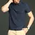 Camisa polo de manga curta masculina, seda de gelo sólida, seda traceless, cami - loja online