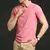 Imagem do Camisa polo de manga curta masculina, seda de gelo sólida, seda traceless, cami