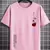 Camisas masculina verão tamanho solto 100% algodão rosa estampa casual slim f - comprar online
