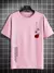 Camisas masculina verão tamanho solto 100% algodão rosa estampa casual slim f