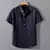 Novos homens de manga curta t camisas cor sólida levante-se colarinho camisa ve - comprar online