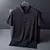 Camisa polo de manga curta masculina, seda de gelo sólida, seda traceless, cami
