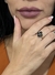 Anel Trevo Preto Regulável- Banhado a Ouro 18k - comprar online