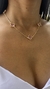 Colar Trevo Rosa Cristal - Banhado a Ouro 18k