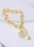 Pulseira Elos Ovais Pingente Coração Fé Cravejado - Banhado a Ouro 18k - comprar online