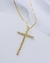 Colar Pingente Cruz Cravejada - Banhado a Ouro 18K - comprar online